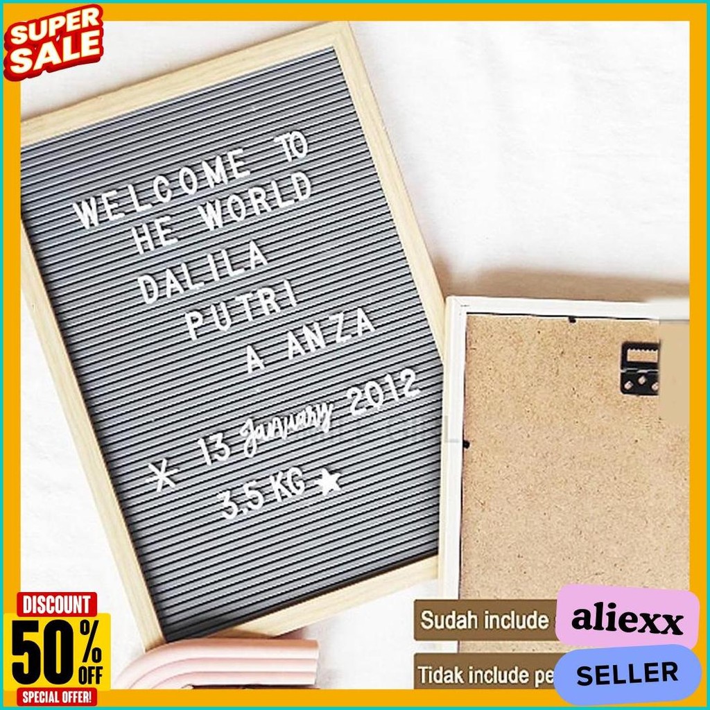 

Letter Board Baby Include Huruf/ Felt Letter Board Set / Letter Board/Papan Nama Bayi /Papan Menu / Dekorasi Rumah Viral 30*40 Cm Diskon Setengah Harga