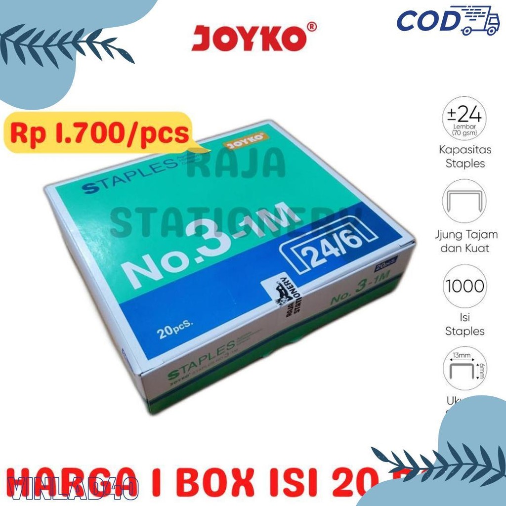 

Joyko Staples No.3 Isi Stepler Besar Hekter Joyko No.3-1M [20Pcs] Diskon Setengah Harga
