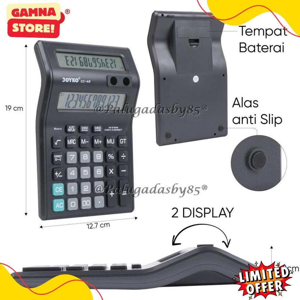

Kalkulator Joyko Cc-49 12 Digits 2 Display (1 Biji) / Calculator Joyko Cc-49 / Joyko Cc 49 / Cc49 Terlaris! Produk Ini Banyak Dicari