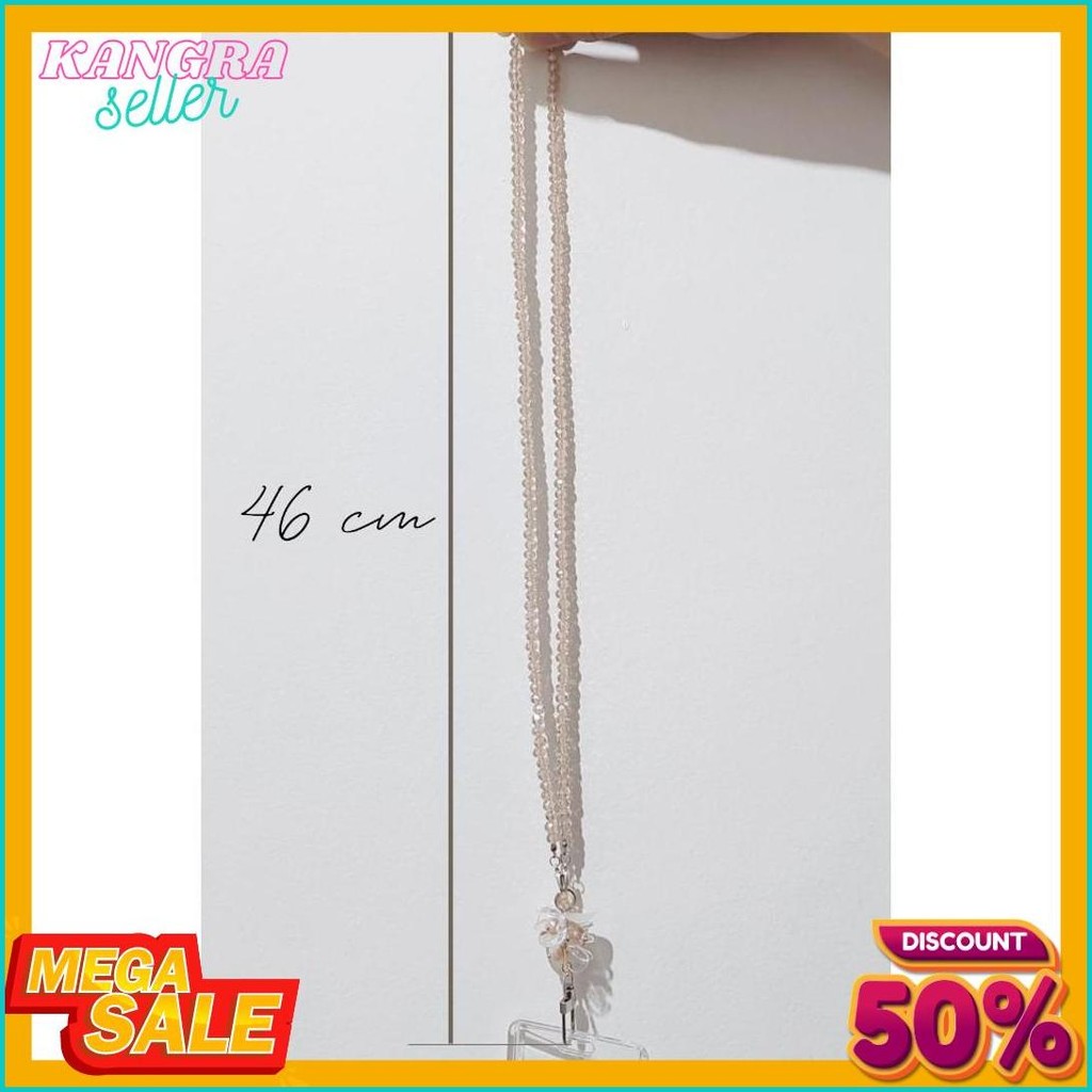 

[Lalaluna] Lanyard Crystal Beads Aesthetic | Gantungan Id Card Kantor - Bloom Terlaris! Produk Ini Banyak Dicari