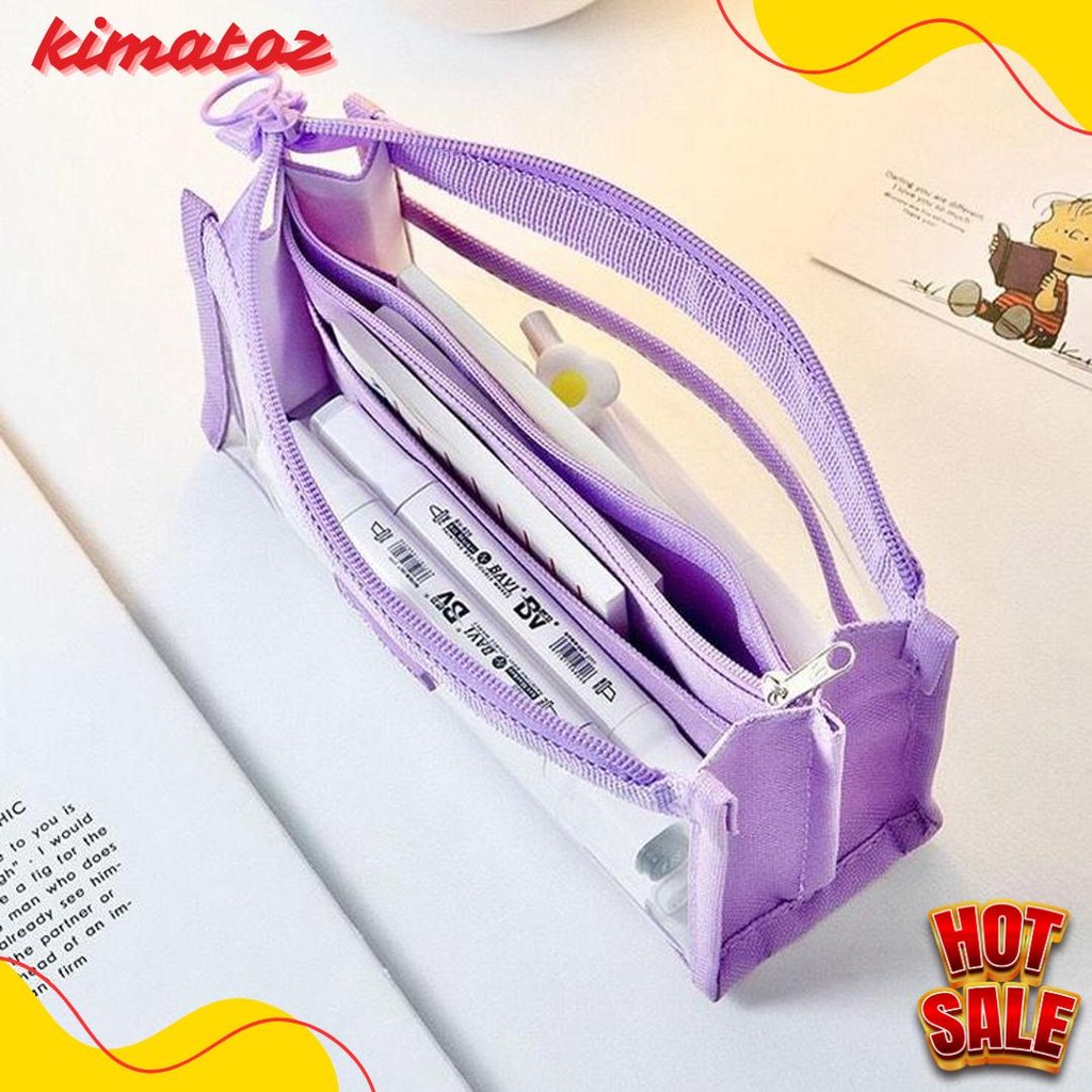 

[Miloli] Kotak Pensil Lechengcai Tempat Pena Kosmetik Kapasitas Besar Pvc Transparant Stationery - F0209 Diskon