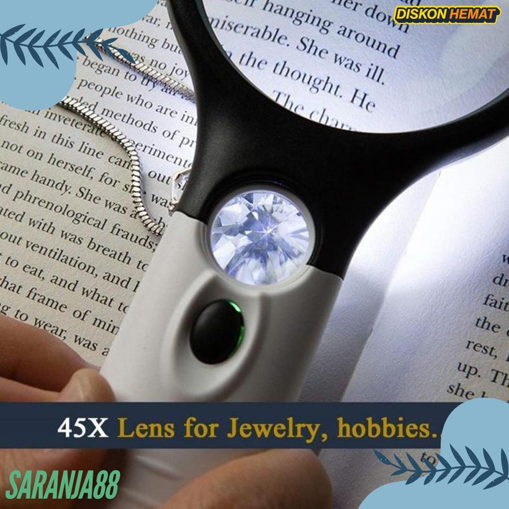 

2 In1 Lampu Kaca Pembesar Led Membaca Magnifying Glass Dengan Lampu Diskon
