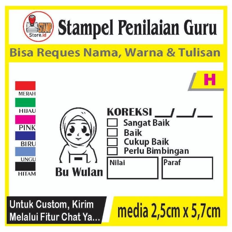 

Stempel Penilaian/Ganti Nama, Gambar Dan Warna/Cap Guru/Stampelbuguru Flash Sale! Diskon Hingga 70%