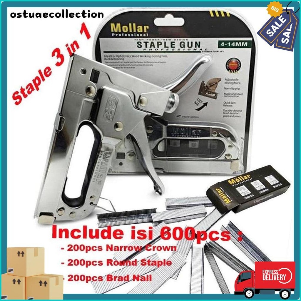 

Gun Tacker Alat Staples Dan Paku Tembak 3In1 / Staple Gun Mollar 4-14Mm / Stapler Tembak Manual Flash Sale! Diskon Hingga 70%