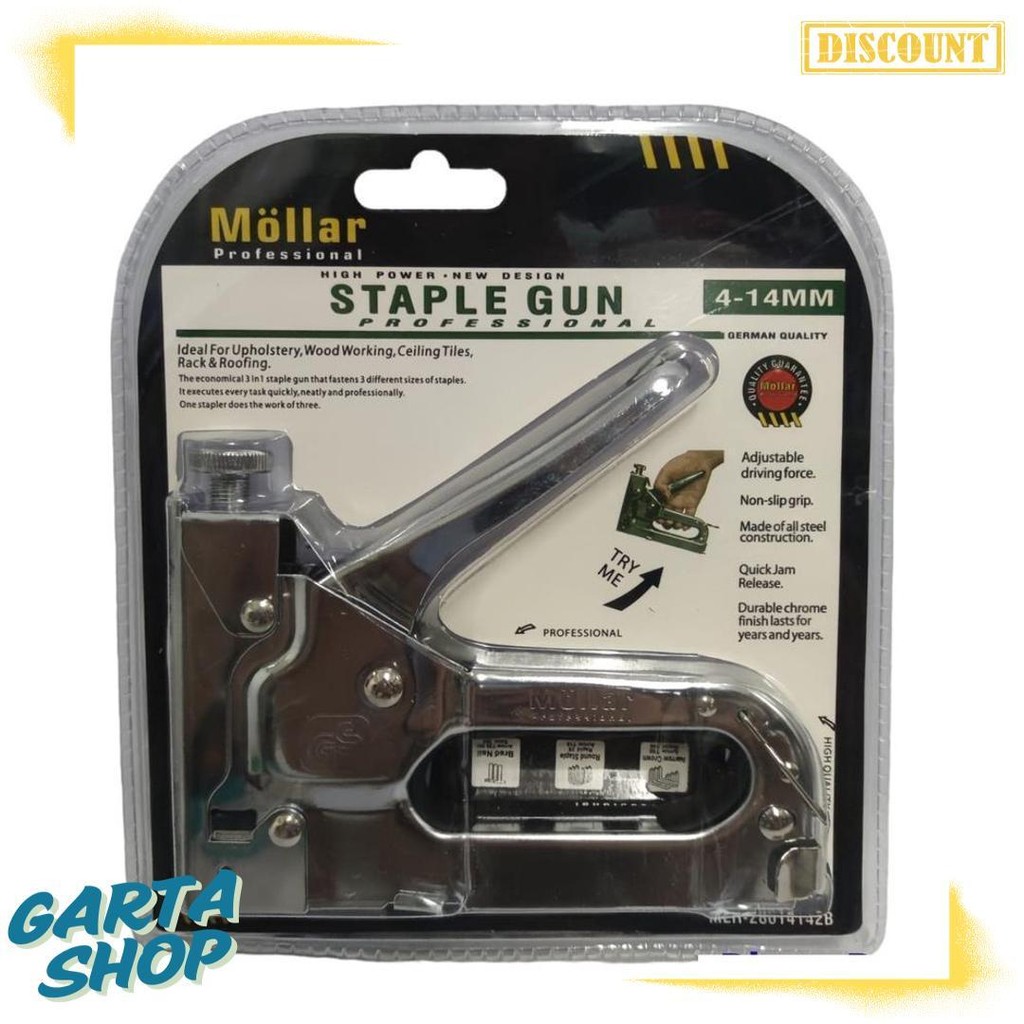 

Gun Tacker Alat Staples Dan Paku Tembak 3In1 / Staple Gun Mollar 4-14Mm / Stapler Tembak Manual Terlaris! Produk Ini Banyak Dicari