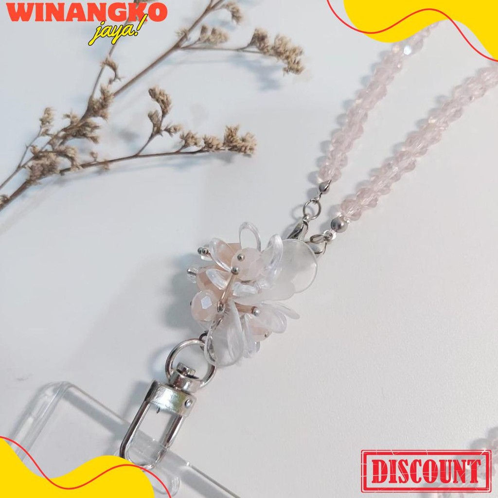 

[Lalaluna] Lanyard Crystal Beads Aesthetic | Gantungan Id Card Kantor - Bloom Flash Sale! Diskon Hingga 70%
