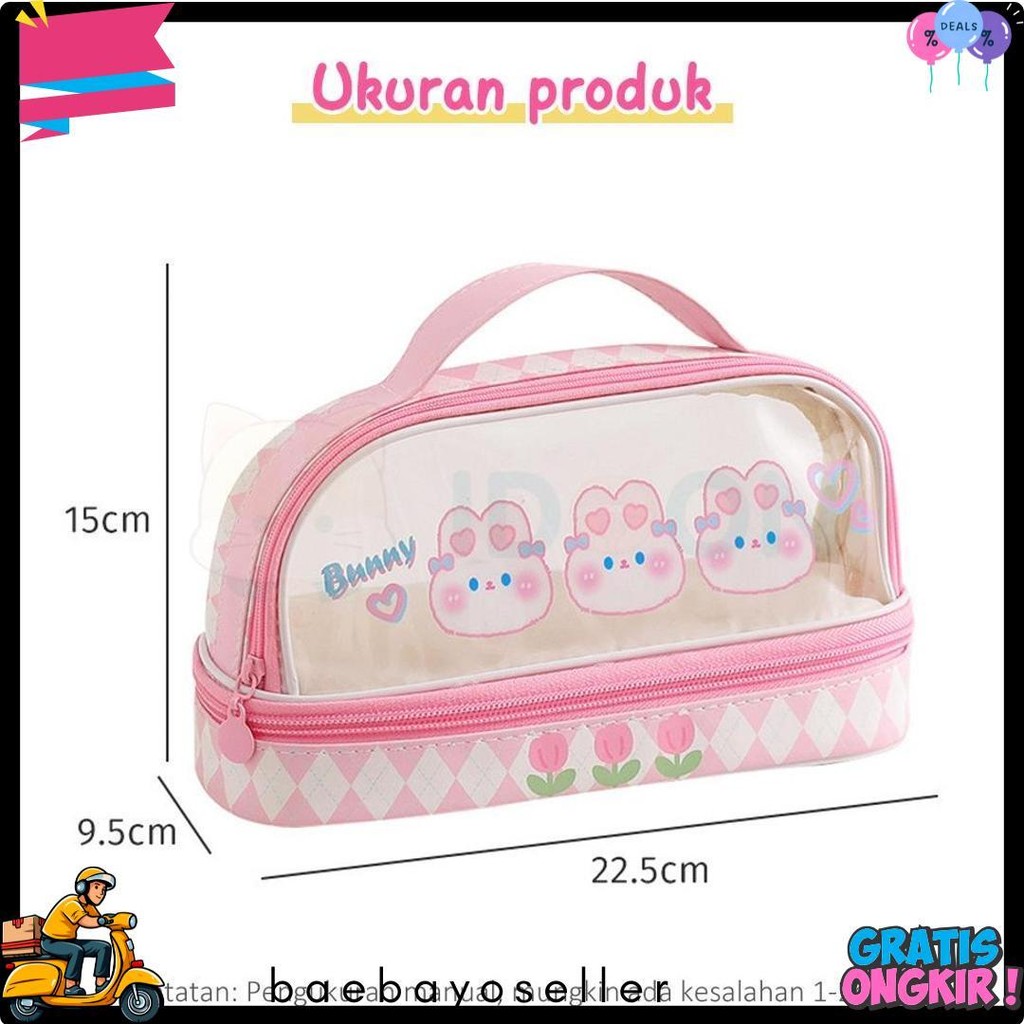 

Idoon Pencil Case Transparan Korea Tempat Pensil Besar Dua Lapis Kotak Pensil Tempat Pola Hewan Lucu Terlaris! Produk Ini Banyak Dicari