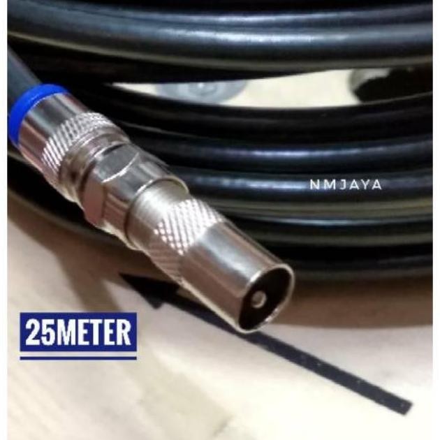 KABEL TV COAXIAL 25METER  KABEL TV KABEL ANTENA BELDEN RG6 SIAP PAKAI KONEKTOR MALE TO MALE 1804T