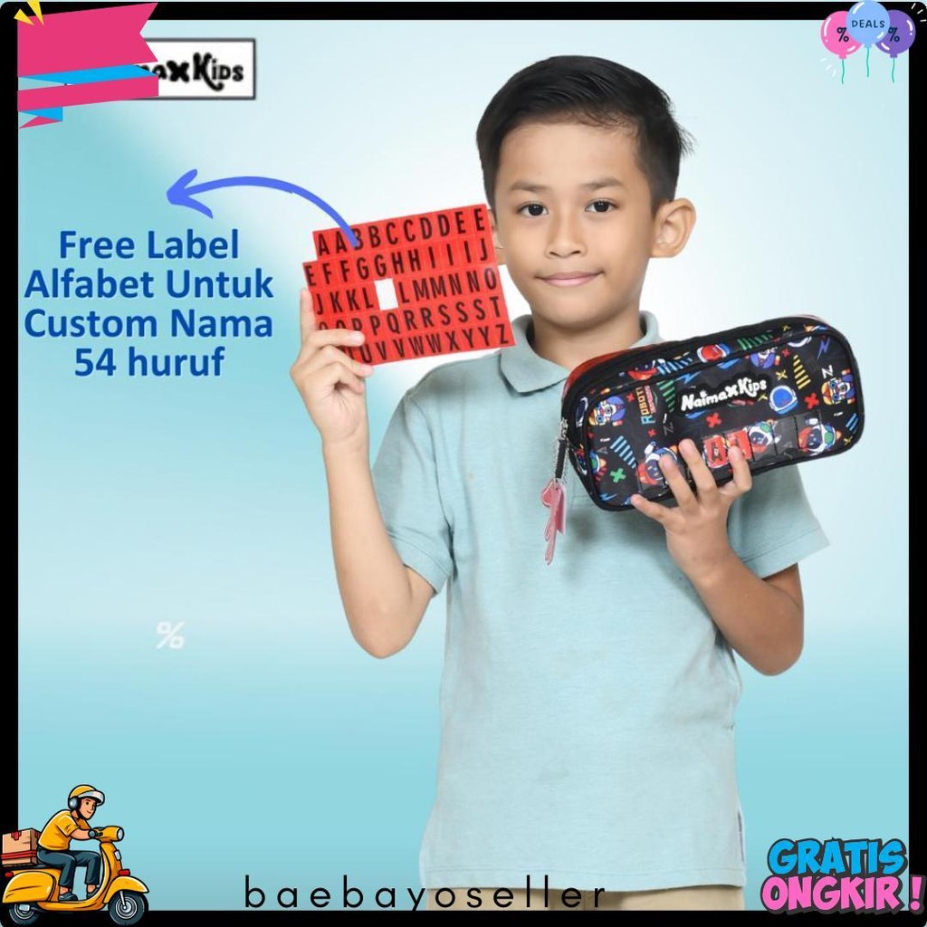 

Pencil Case Custom Nama | Naimax Kids Pencil Case Medium Anak Laki-Laki Flash Sale! Diskon Hingga 70%