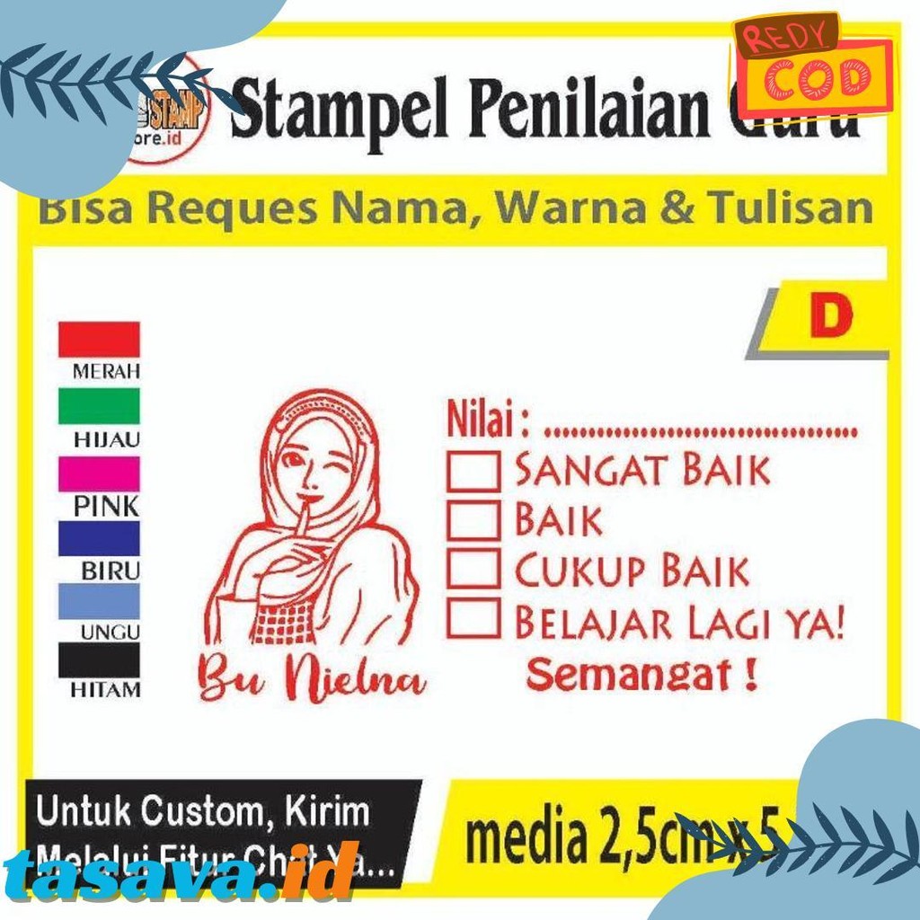 

Stempel Penilaian/Ganti Nama, Gambar Dan Warna/Cap Guru/Stampelbuguru Flash Sale! Diskon Hingga 70%