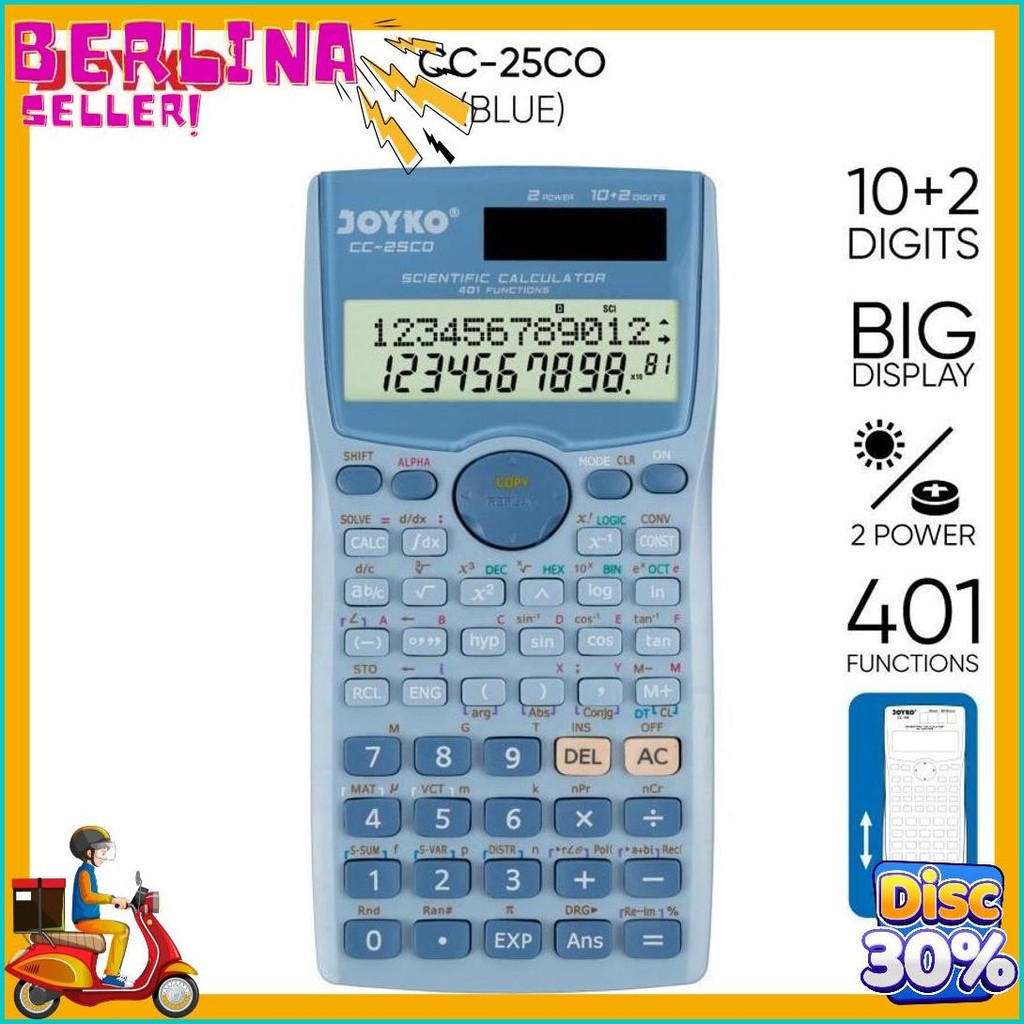

Joyko Cc-25Co ~ Kalkulator Sekolah Scientific Calculator Color Cc25Co Kuliah Flash Sale! Diskon Hingga 70%