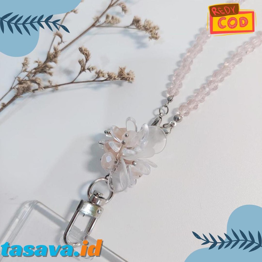 

[Lalaluna] Lanyard Crystal Beads Aesthetic | Gantungan Id Card Kantor - Bloom Terlengkap Dan Termurah