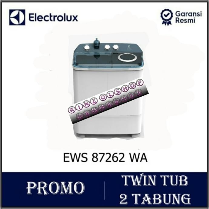 Murah MESIN CUCI ELECTROLUX EWS 87262 WA 2 TABUNG 7KG EWS87262 EWS87262WA Non COD