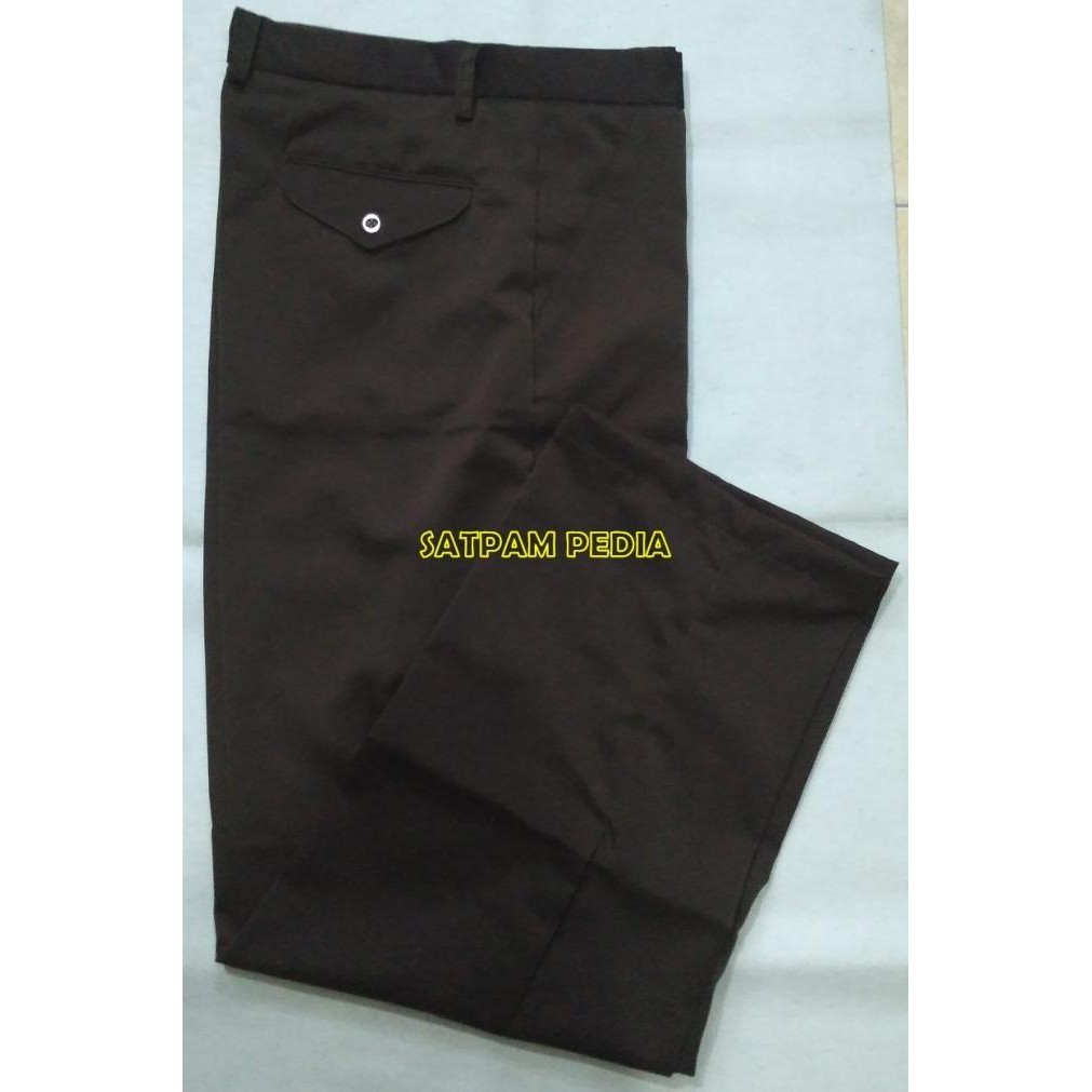 Seragam Safari Satpam Coklat Kancing Dalam - Safari Satpam