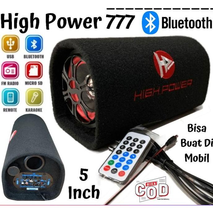 SPEAKER AKTIF HIGH POWER 777 BLUETOOTH RADIO | SPEAKER TABUNG BLUETOOTH 5 INCH BISA DI SAMBUNG KE AK