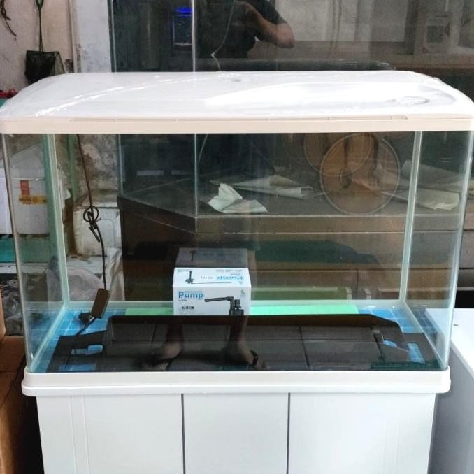 Terlaris Aquarium Bending Full Set 80Cm Termasuk Packing Kayu Ready Stok