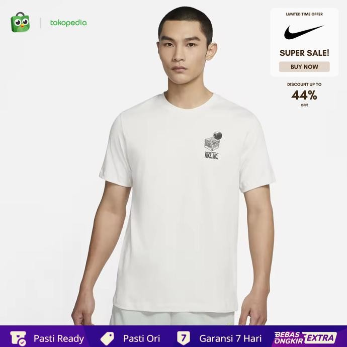 Kaos Nike Original Pria Basketball Seasonal Tee - Phantom White Co