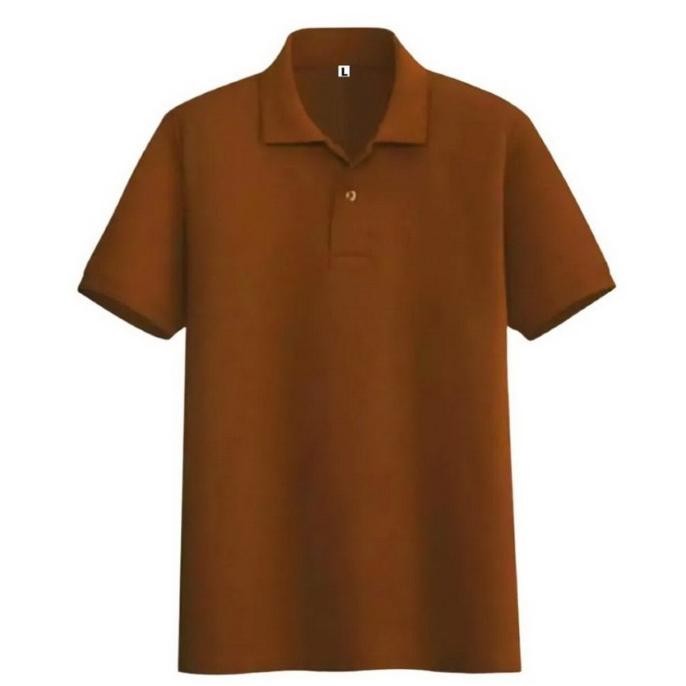 Murah Kaos Polo Shirt Polos Kaos Kerah Pria Seragam Polos Coklat Susu