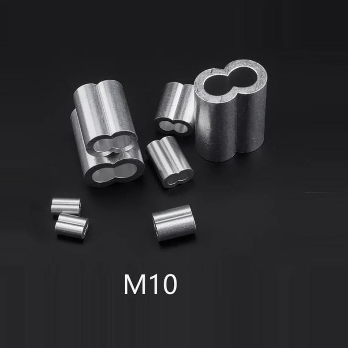 best produk] KLEM KABEL WIRE CLAMP SLING BAJA 10MM M10 Ferrul Crimp ALUMINIUM 10mm