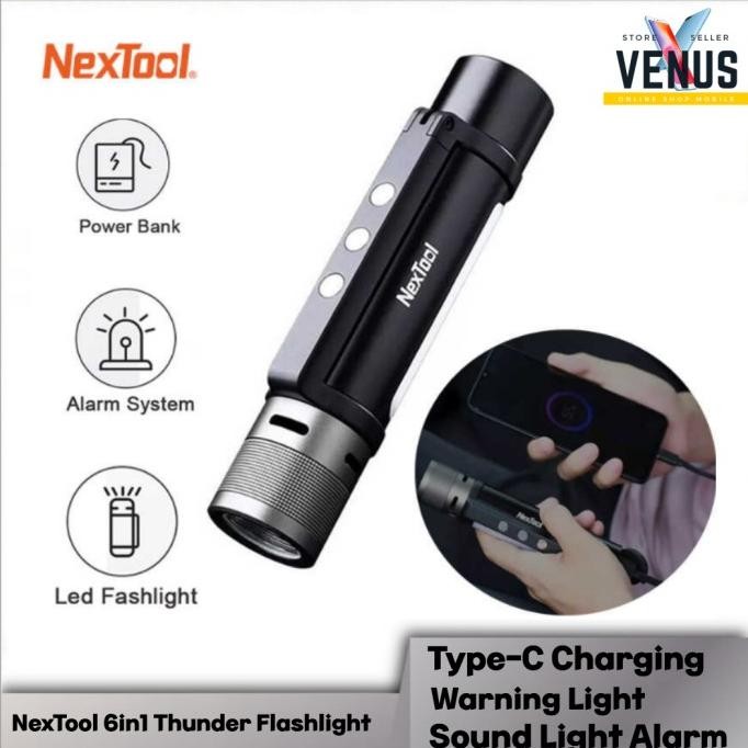 Nextool Thunder Flashlight Outdoor 6 In 1 - Nextool Senter 6In1 Co