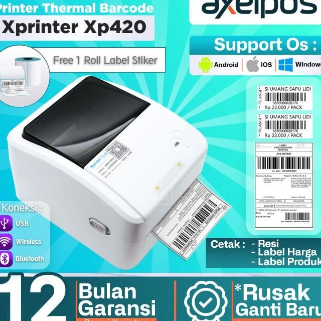 Printer Thermal Label Barcode A6 Printer P420B Ub Bluetooth Wifi
