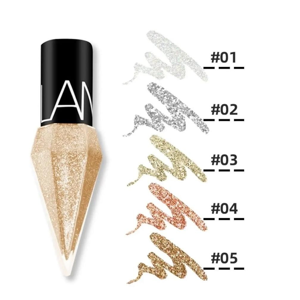 Oh34 Eyeliner Cair Liquid Glitter Berlian 5 Warna, Eyeshadow Mini Tahan Lama Cepat Kering Tahan Air 
