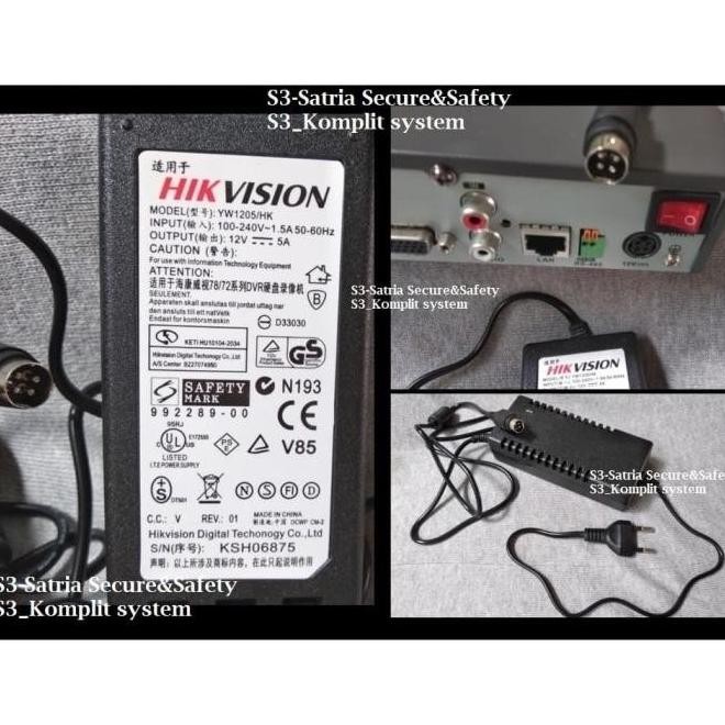 Kualitas terbaik] DISKON Adaptor 12v 5A 4 pin DVR Adaptor NVR CCTV / adaptor hikvision 5a