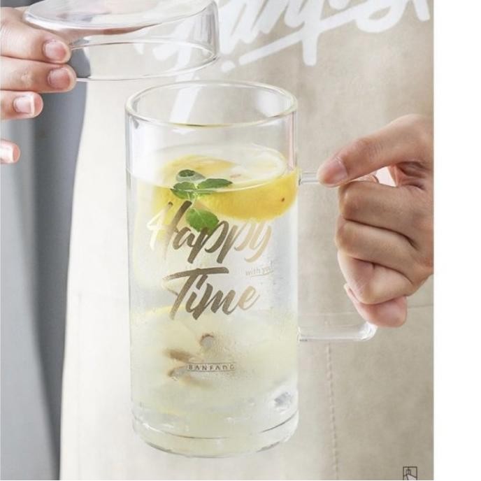 NORDIC Mug glass clear jumbo korea gelas jumbo coffee tea juice cafe h24