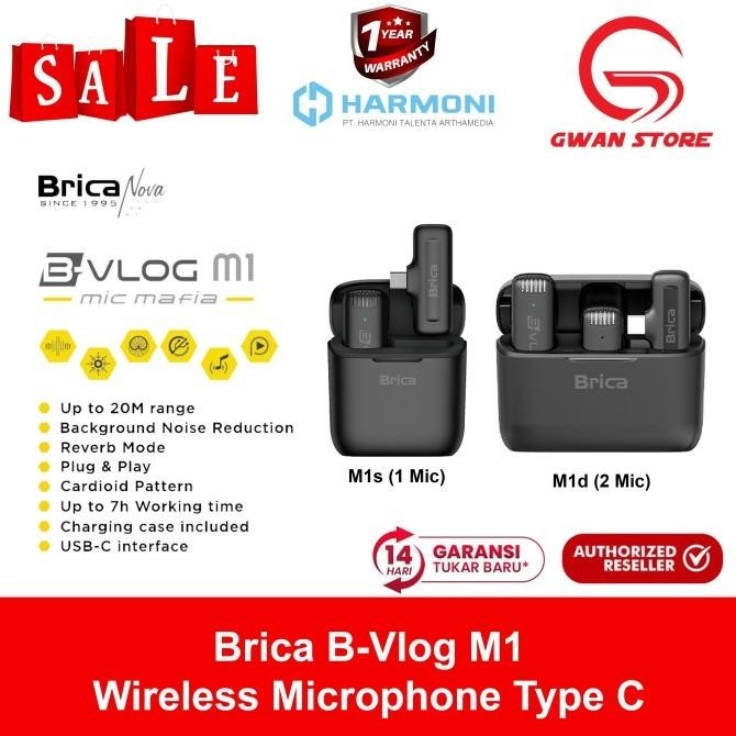 Sale Brica B-Vlog M1 Wireless Clip On Microphone With Charging Case Type C