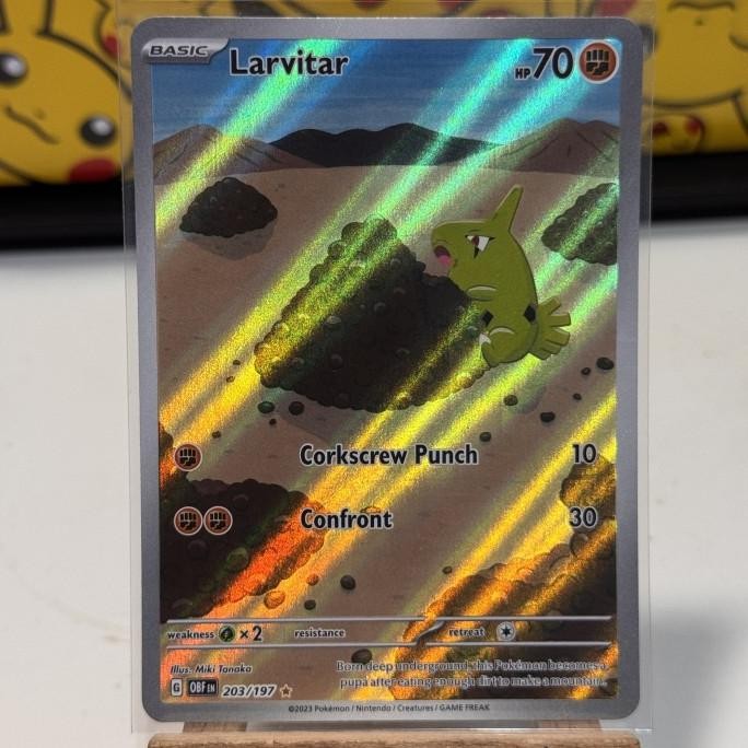 LARVITAR OBF OBSIDIAN FLAMES ILLUSTRATION RARE FULL ART AR SR KARTU POKEMON TCG ENGLISH ENG EN INGGR