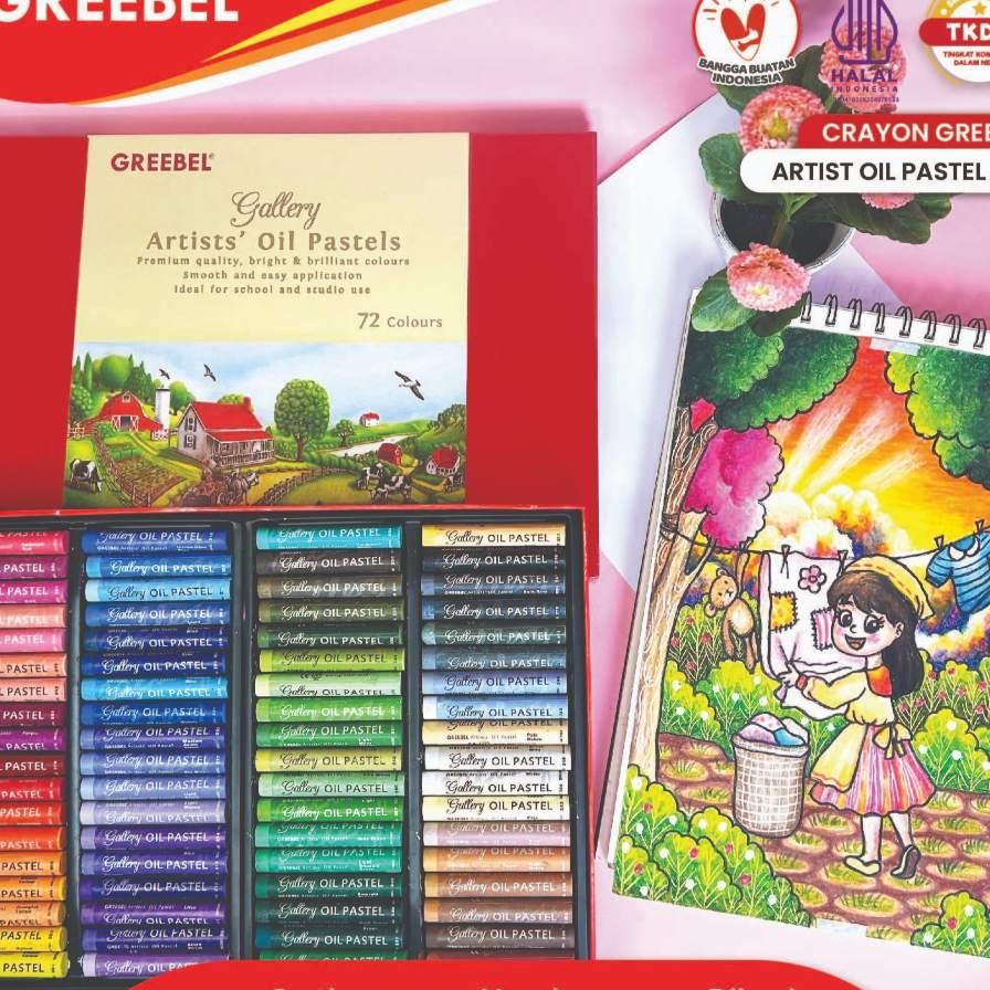 

Greebel Crayon Artist / Krayon Artist Oil Pastel 12 24 36 48 72 Warna / Crayon Greebel