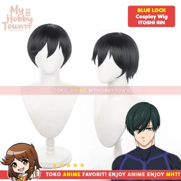 NEW Wig Cosplay Anime Blue Lock : Itoshi Rin Rambut Palsu