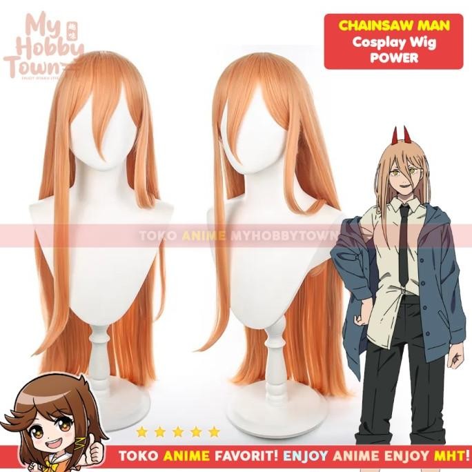 TERLARIS - Wig Cosplay Anime Chainsaw Man : Power Rambut Palsu