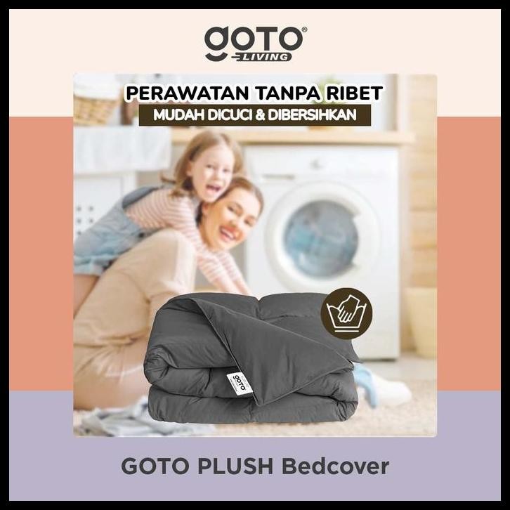 GOTO PLUSH BED COVER SELIMUT DEWASA BEDCOVER POLOS HALUS LEMBUT TEBAL