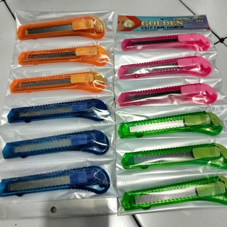 

(Isi 12 Pcs) Pisau Cutter Bening Warna/Pisau Cutter Bening Warna Besar