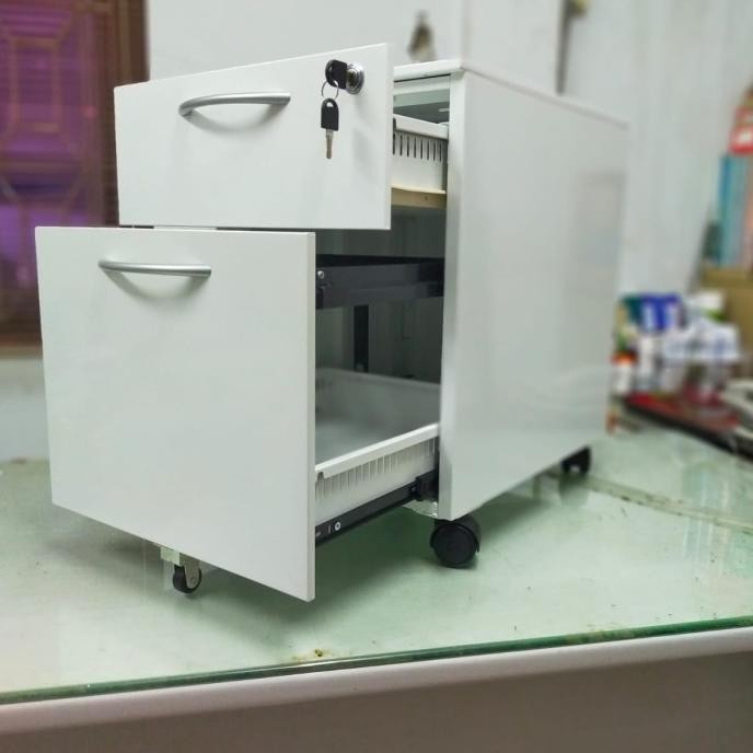Laci Besi 2 Susun Filing Cabinet Drawer Cabinet Nakas Besi Ada Roda