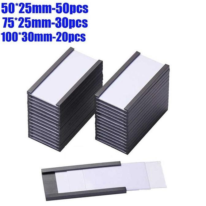 

50PCS/SET Label Name Tag Magnetic/Magnetic Label Dengan Pelindung Plastik/ Label Magnet Gudang