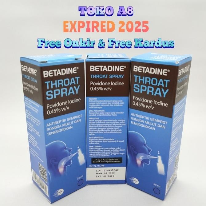 NEW Betadine Sore Throat Spray 50ml Betadine Throat Spray Betadine Spray