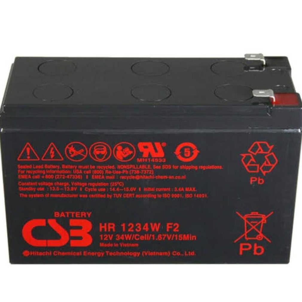 Promo Baterai Ups Csb Hr 1234 Hr1234 Aki Ups 12V 9Ah Batere Ups 12V 34W Vrla