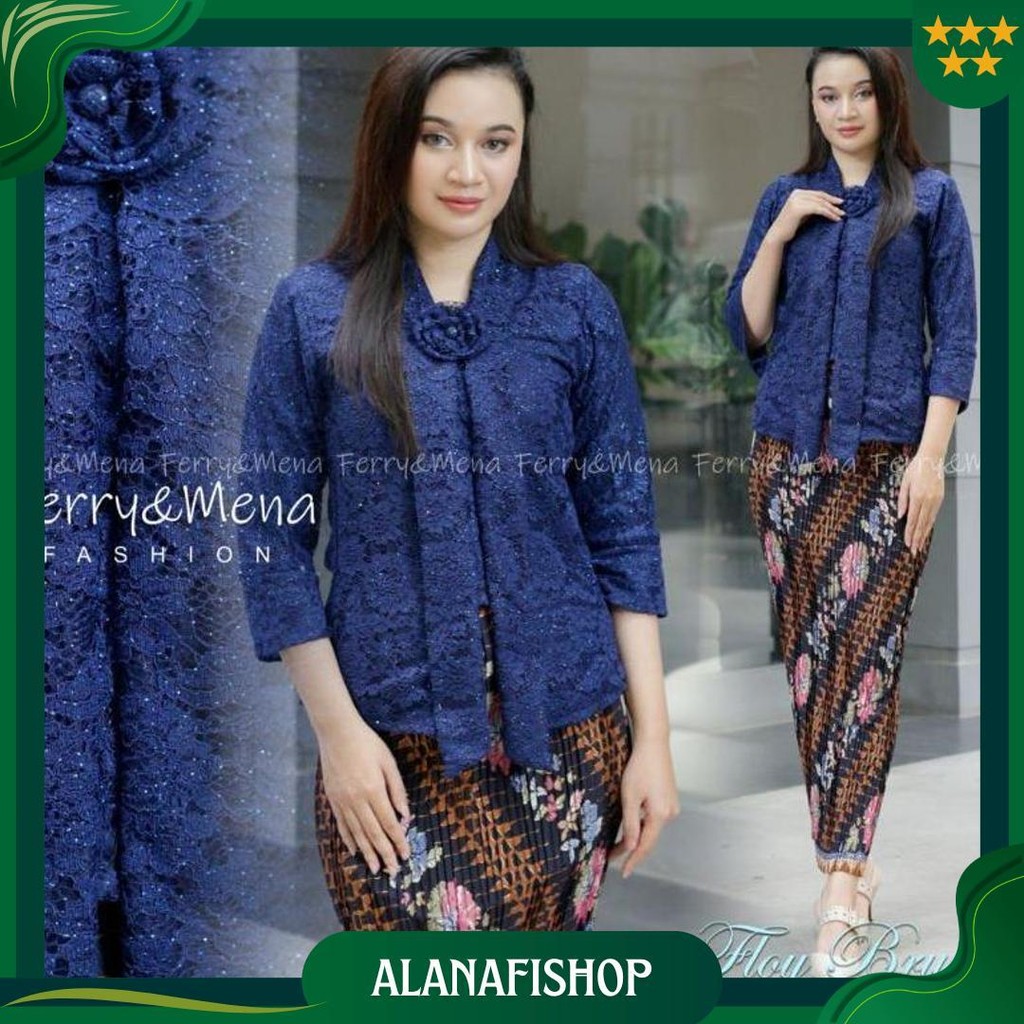 Indahkebaya | Atasan Saja / Kebaya Floy Brokat Jumbo Ld 100 110 120 130 / Kebaya Kutubaru Brokat Bus