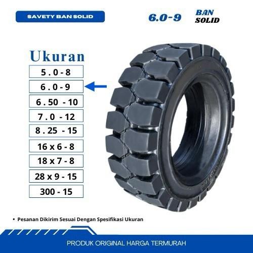Ban Solid/ Ban Mati Forklift 6.00-9 600-9 600*9Hargapromo