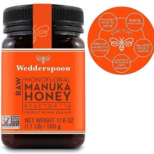

Wedderspoon 100% Raw Unpasteurized Manuka Honey Madu KFactor16 (500g) PRA