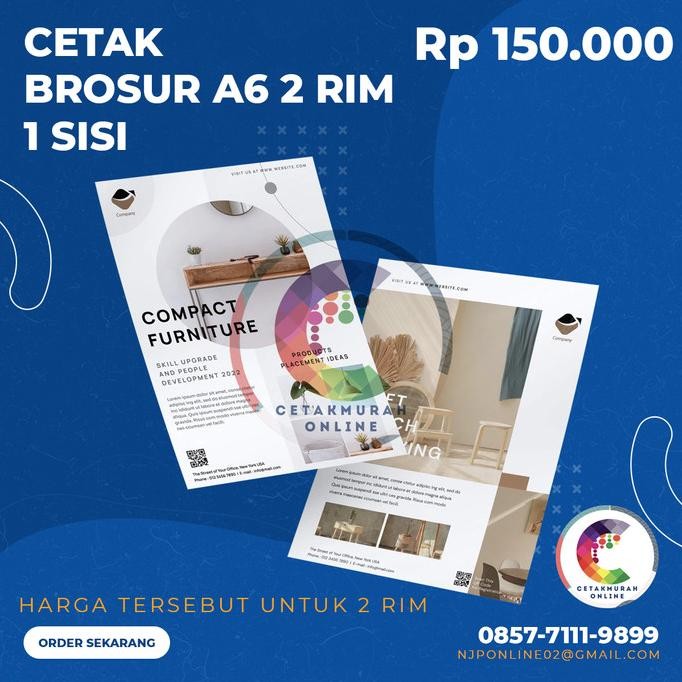 

TERMURAH - Brosur A6 1 Sisi 2 rim / 1000 lbr | Art Paper 120 gr PO 2 Hari Kerja