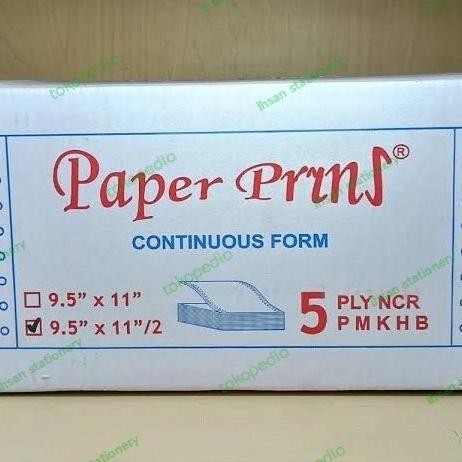 

TERLARIS - Continuous Form 5 ply 9,5 x 11/2 Paper Prins