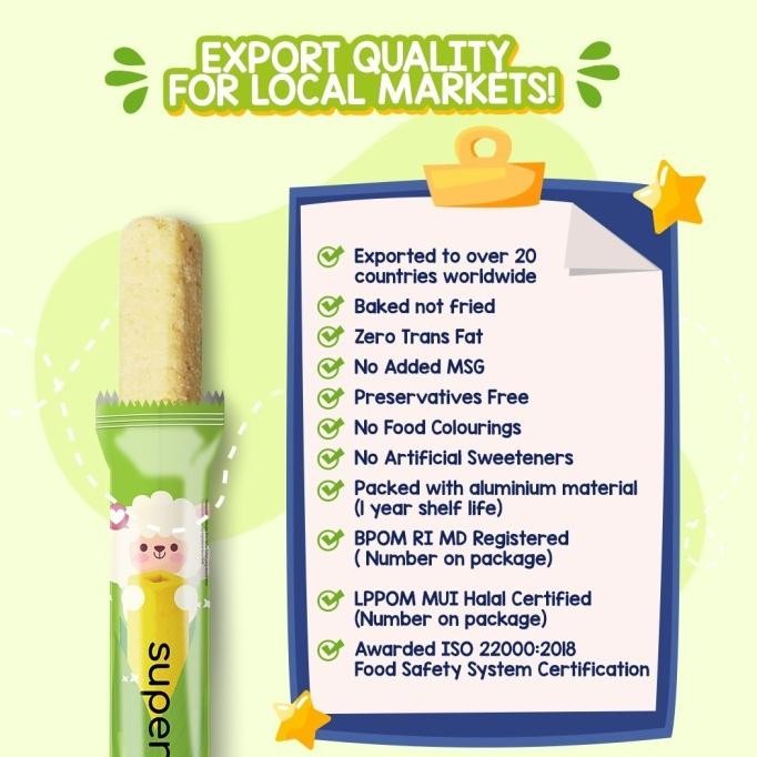 

(Good) Supercorn Stik Jagung Bebas MSG isi 12 / Camilan Snack Corn Stick