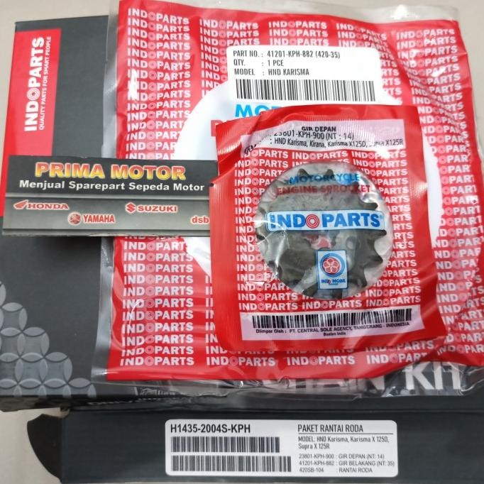 GEAR SET SUPRA X 125 KARISMA INDOPART GIR SET SUPRA X 125 INDOPART