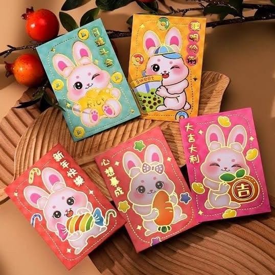 

fx-23 ANGPAO 3D ISI 6 CUTE SNAKE RABBIT IMLEK 2025 sincia angpau lucu murah tebal Viral