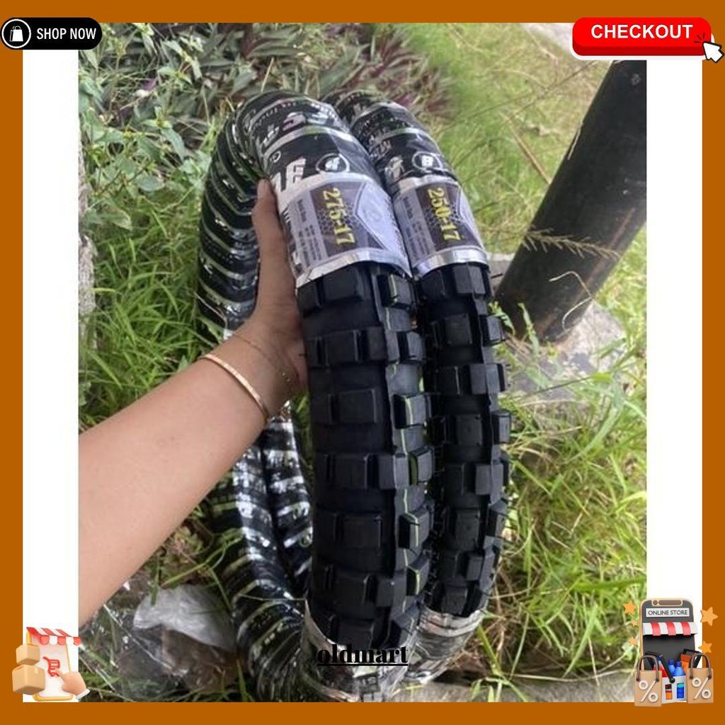 Paket Hemat Ban Motor Cross Tahu Depan Belakang (250, 275) Ring 17 Terlaris