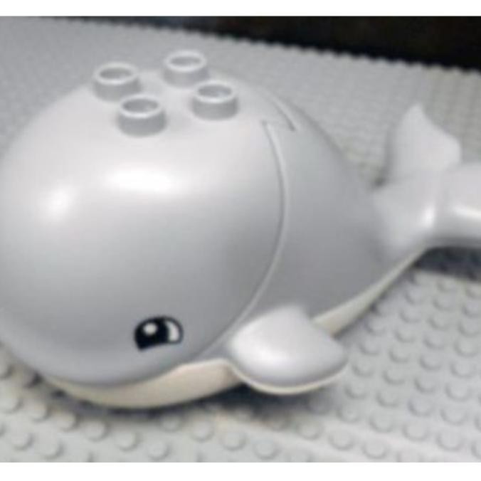 Promo Duplo animal lego minifigure Big Whale binatang Ikan paus putih abu COD