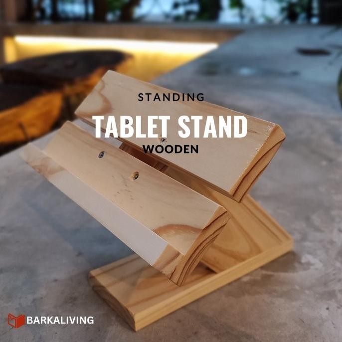 (Good) Wooden Holder Ipad Stand Tablet Cashier / Dock Kasir Ipad Tablet Kayu